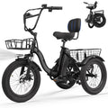 T300 Folding Electric Trike for Adults 1200W Peak 624Wh Fat Tire Step-Through