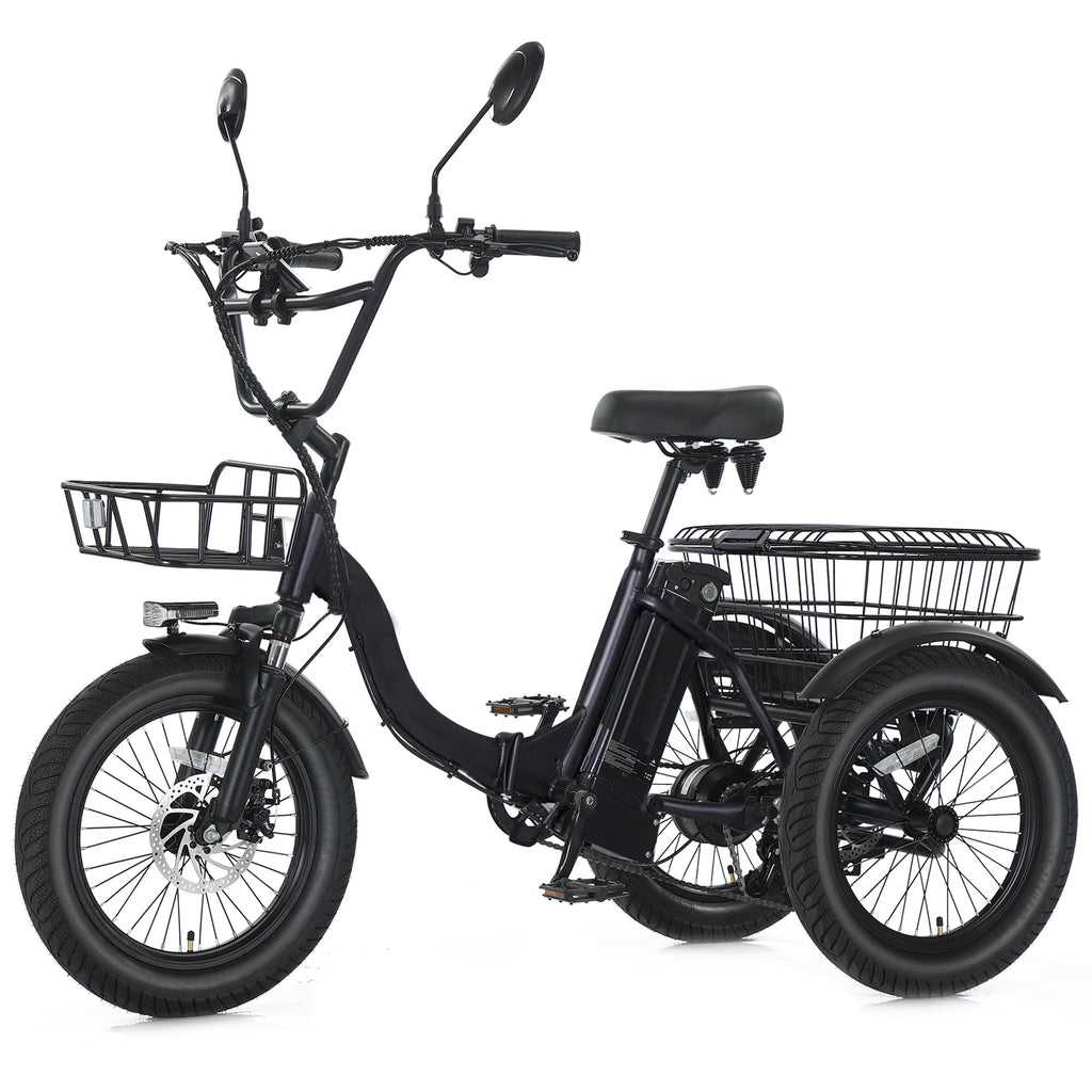 Folding Fat Tire Electric Trike for Adults 700W Peak Step-Through 468Wh Battery