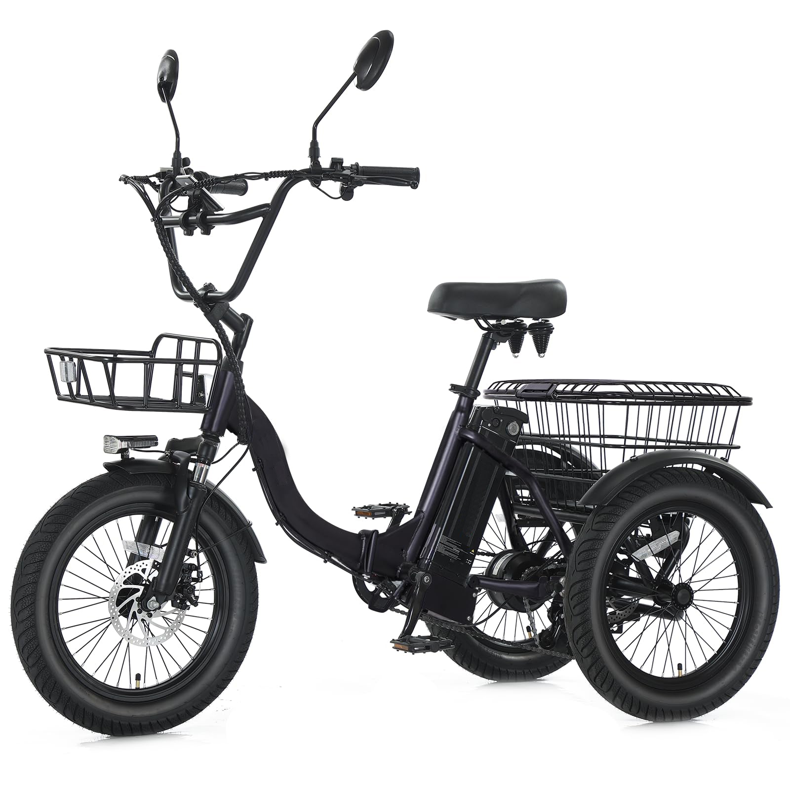 Folding Fat Tire Electric Trike for Adults 700W Peak Step-Through 468Wh Battery