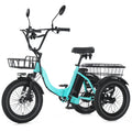 Folding Electric Trike for Adults 350W Step-Through Frame Green 468Wh Battery