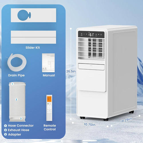 12000 BTU Portable Air Conditioners for Room up to 500 sq.ft, 3-in-1 Free Standing Quiet Portable AC Unit with Fan & Dehumidifier, Remote Control, Sleep Mode/24h Timer, 4 Speed, Auto Swing wourant